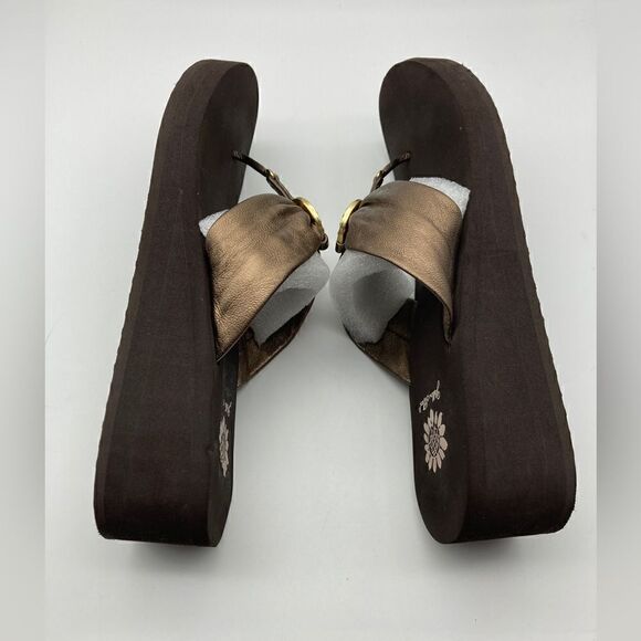 Yellow Box Duncan Leather Bronze Sandals Size 9 - Picture 5 of 7